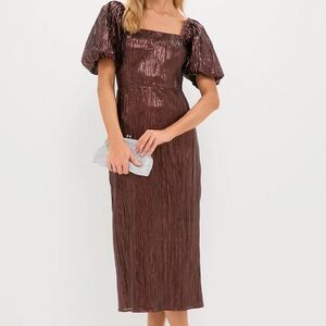 Shimmering Metallic Midi Dress